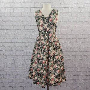 Vintage 80s Floral Cotton Dress